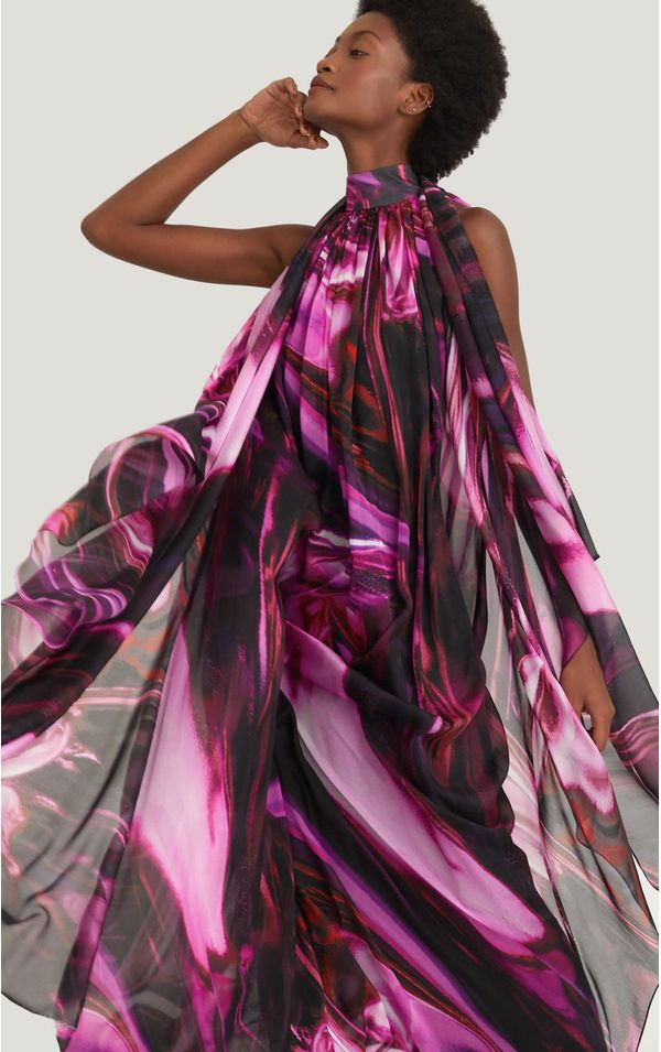 vestido musseline estampado