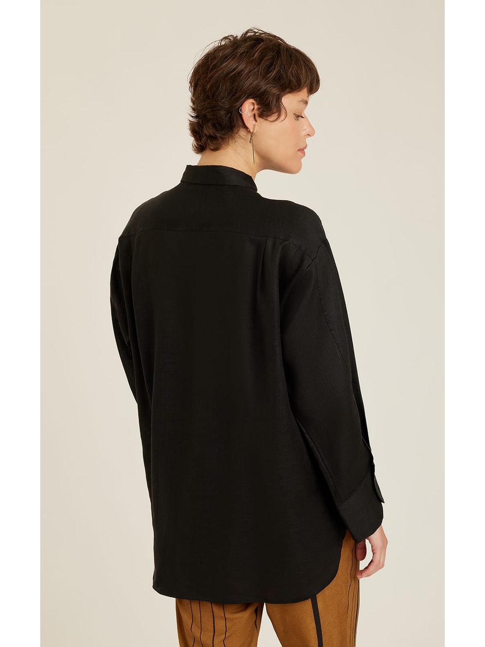 Lenny Niemeyer — Camisa Comfort Linho Preto