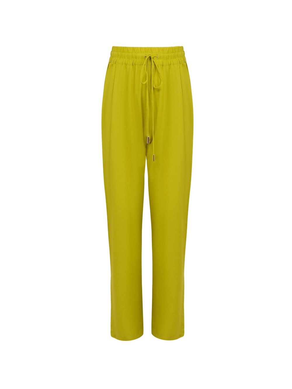 Lenny Niemeyer — Calça Cós Elástico Pregas Verde Horto