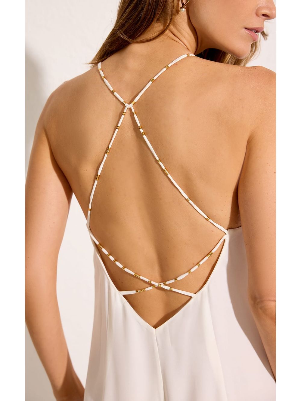 Lenny Niemeyer — Vestido Rolotê Costas Off White