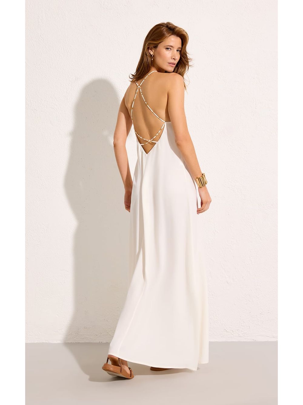Lenny Niemeyer — Vestido Rolotê Costas Off White