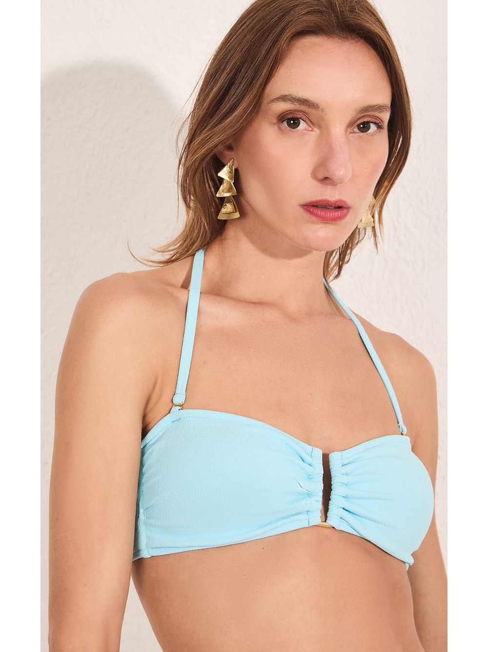 Lenny Niemeyer — Top Bandeau Rita Azul Punta e Calça Drapeada Azul Punta